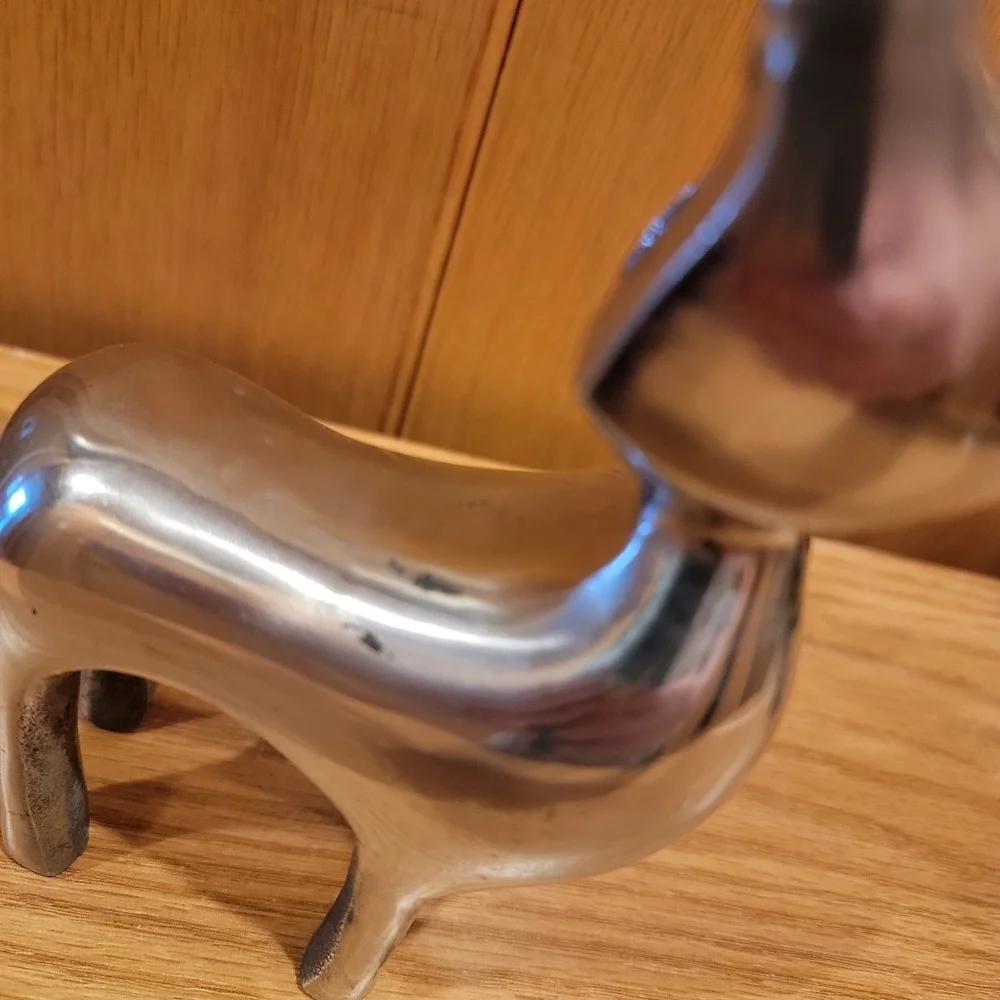 Pair Silver Metal Tabletop Deer 8